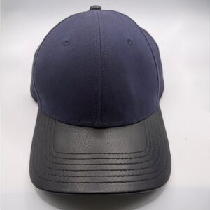 Gents cotton and leather baseball cap